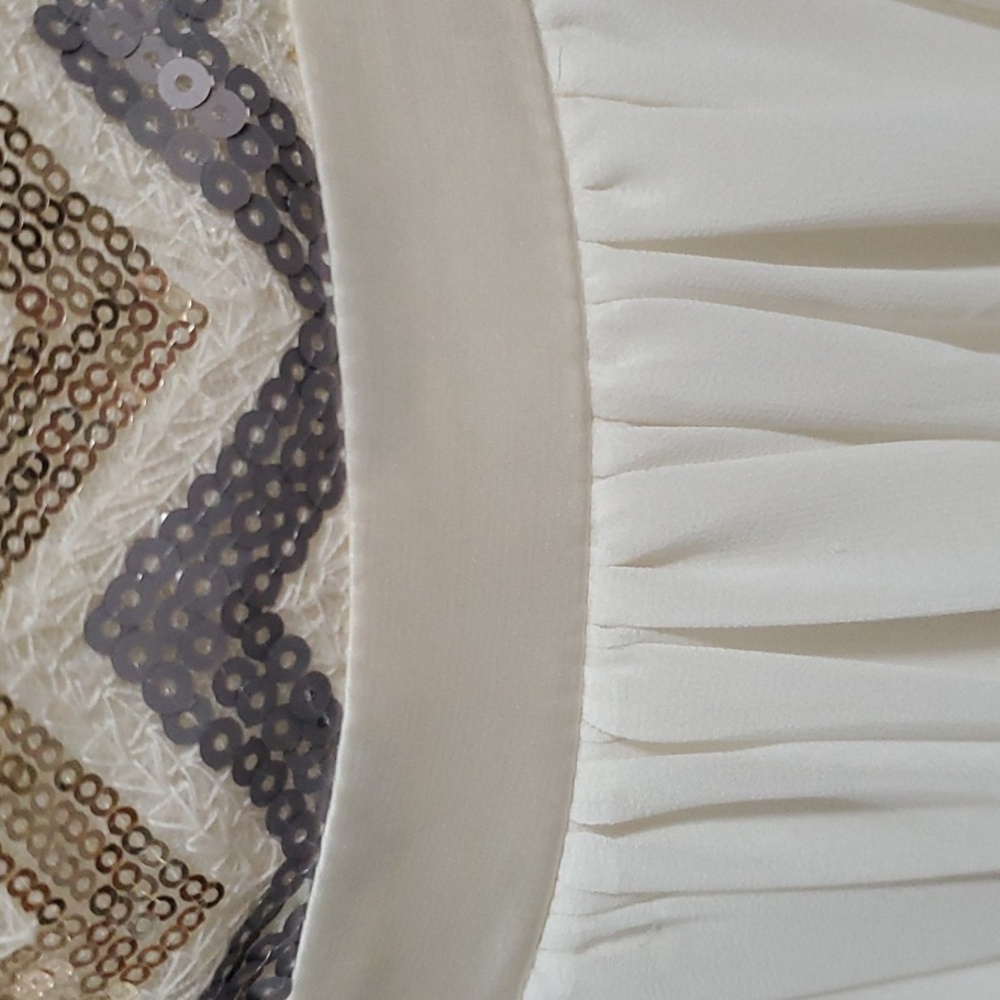 Forever 21 Gold and Cream Chevron Mini Dress - Picture 3 of 5